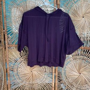 5 for $20 Athleta | Purple Vapor Hooded Tee Crop Lightweight Drawstring Athletic